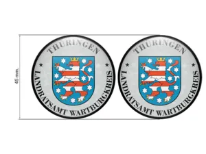 TUV Aufkleber Landratsamt Wartburgkreis Nummernschild plakette